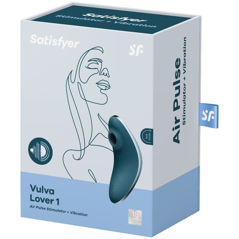 SATISFYER - VULVA LOVER 1 AIR PULSE STIMULATOR AND VIBRATOR BLUE