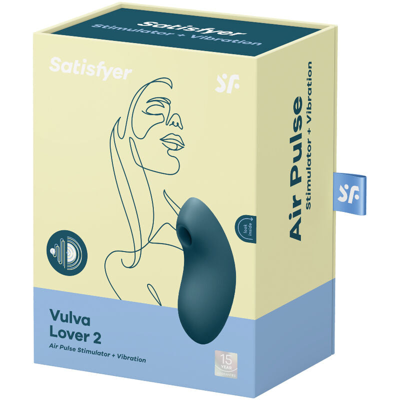 SATISFYER - VULVA LOVER 2 STIMULATEUR ET VIBRATEUR À IMPULSIONS D'AIR BLEU