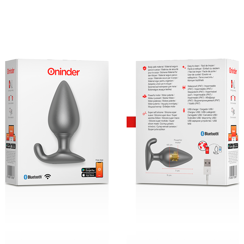 ONINDER - BLACK RIO VIBRATING BUTTER PLUG - FREE APP