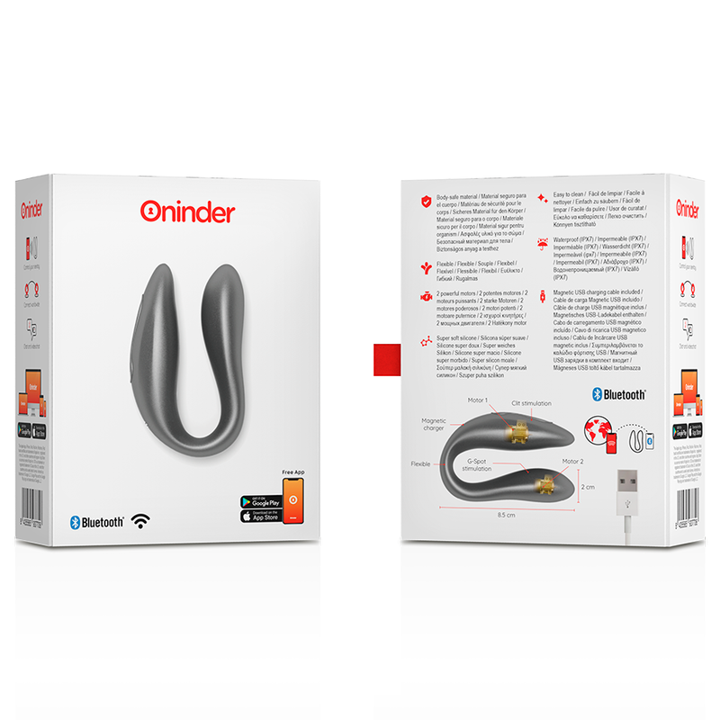 ONINDER - LISBOA BLACK CLITORAL GE SPOT STIMULATOR - FREE APP
