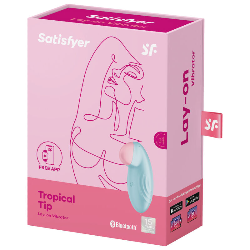 SATISFYER - VIBRATEUR À EMBOUT TROPICAL BLEU