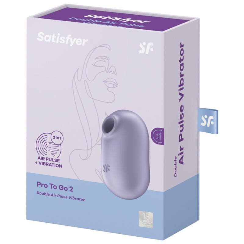SATISFYER - PRO TO GO 2 DUAL STIMULATOR AND VIBRATOR PURPLE