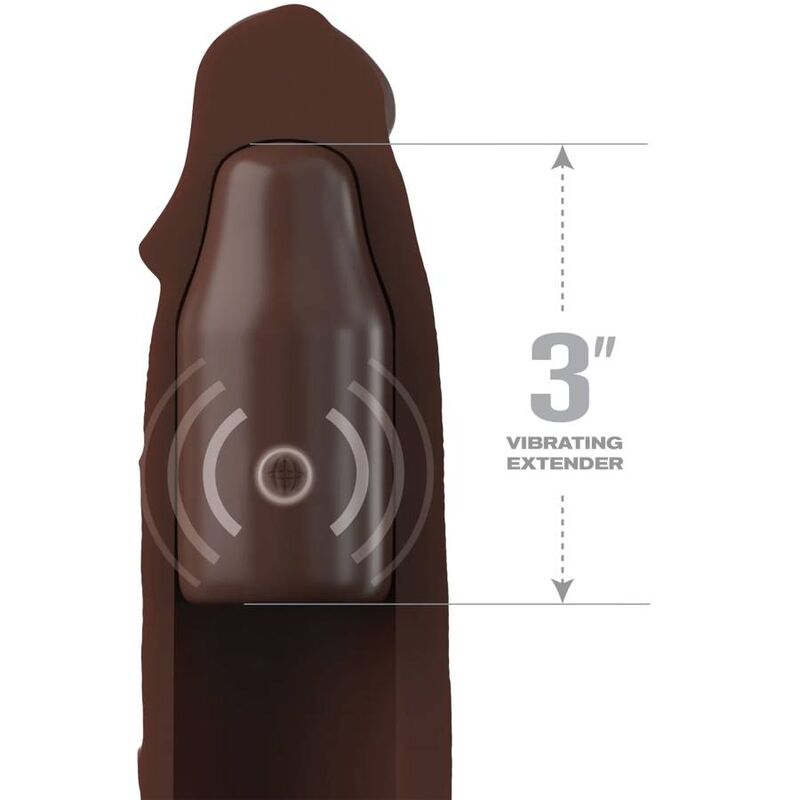 FANTASY X- TENSIONS - PIPEDREAMS 22.86 CM SLEEVE + 7.62 CM REMOTE CONTROL PLUG BROWN