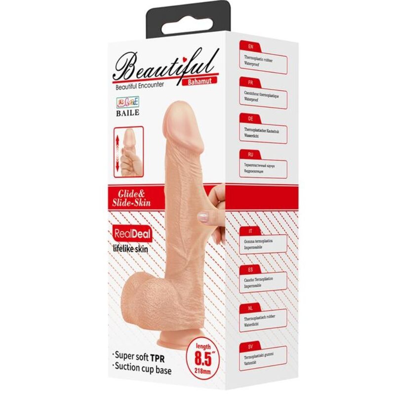 BAILE - BEAUTIFUL ENCOUNTER REALISTIC FLEXIBLE DILDO BAHAMUT 21.8 CM NATURAL