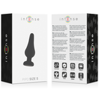INTENSE - PIPO S BLACK SILICONE 9.8 CM BUTTER PLUG