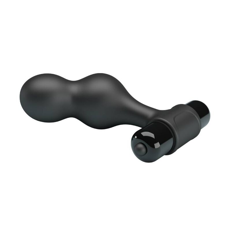 MR PLAY - BLACK SILICONE VIBRATING BUTTER PLUG