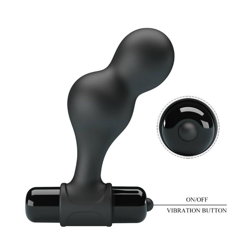 MR PLAY - BLACK SILICONE VIBRATING BUTTER PLUG