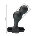 MR PLAY - BLACK SILICONE VIBRATING BUTTER PLUG