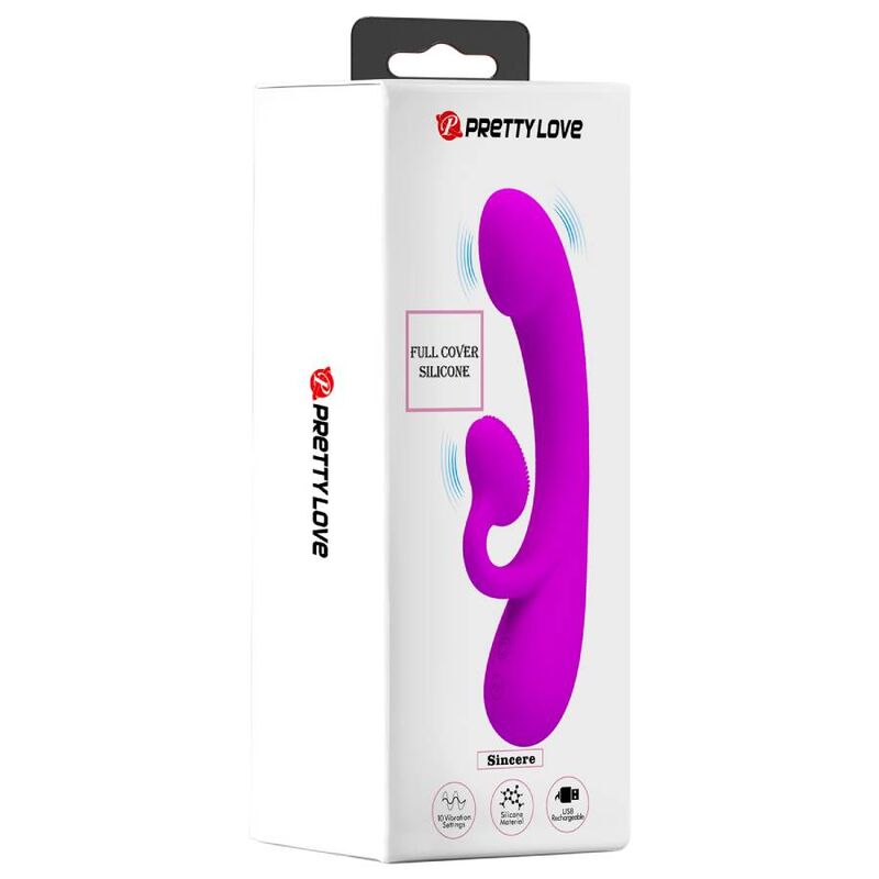 PRETTY LOVE - SINCERE SILICONE CLITORAL VIBRATOR AND PURPLE SUCKER