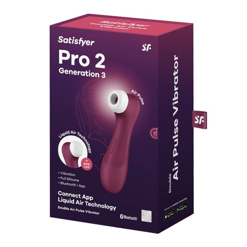 SATISFYER - PRO 2 GENERACIÓN 3 WINE RED BLUETOOTH AND APP