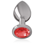 INTENSE - METAL BUTTER PLUG WITH RED CRYSTAL SIZE M