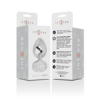 INTENSE - ALUMINUM METAL BUTTER PLUG WITH SILVER CRYSTAL SIZE S