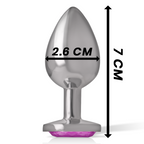 INTENSE - PLUG ANALE IN METALLO ALLUMINIO CON CRISTALLO ROSA TAGLIA S