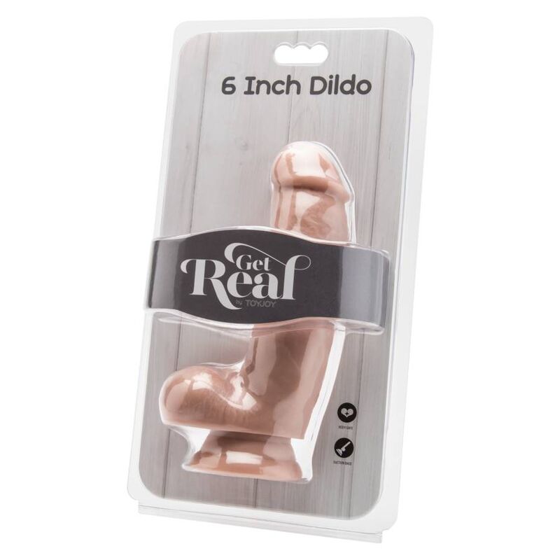 GET REAL - 12 CM DILDO WITH LEATHER BALLS