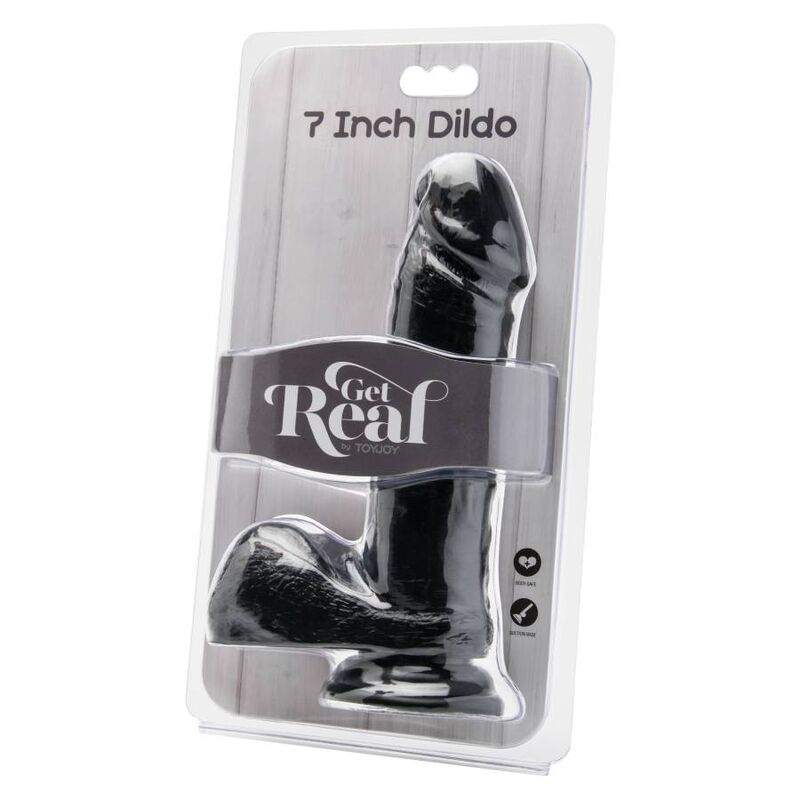 GET REAL - 18 CM DILDO WITH BLACK BALLS