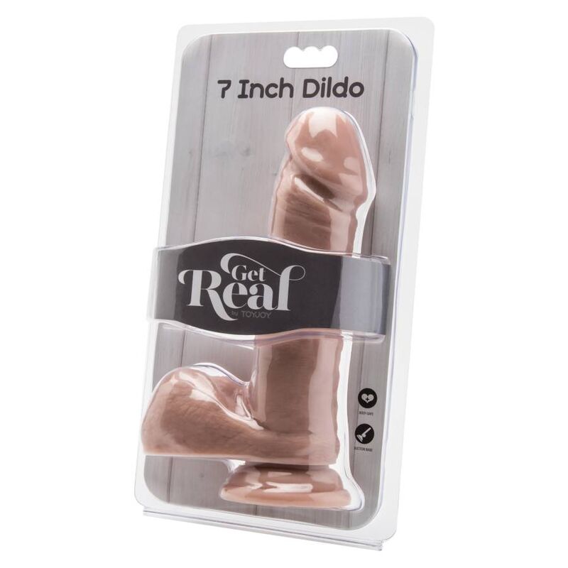 GET REAL - 18 CM DILDO WITH LEATHER BALLS
