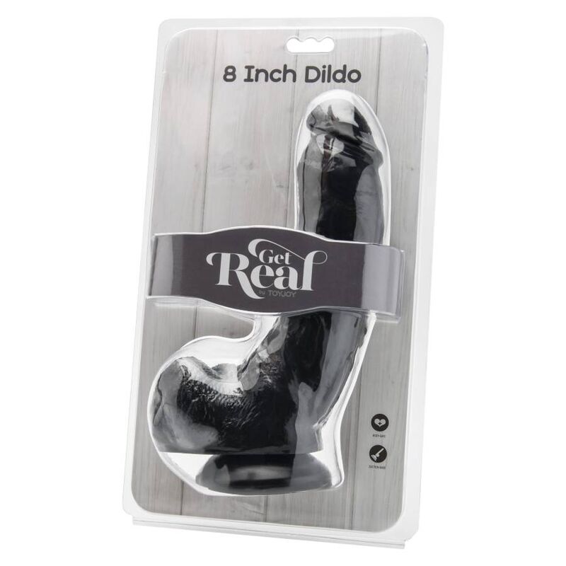 GET REAL - 20.5 CM BLACK BALL DILDO