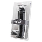 GET REAL - 25.5 CM BLACK DILDO WITH BALLS