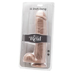 GET REAL - 28 CM DILDO WITH LEATHER BALLS