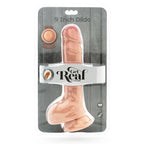GET REAL - GODEMICHET DOUBLE DENSITÉ DE 25,5 CM AVEC BOULES EN CUIR