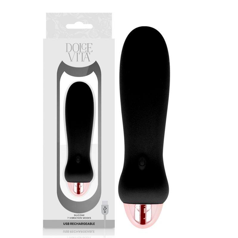 DOLCE VITA - RECHARGEABLE FIVE BLACK 7-SPEED VIBRATOR