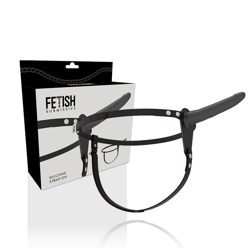 Harnais de soumission fétichiste - Silicone noir 15 cm