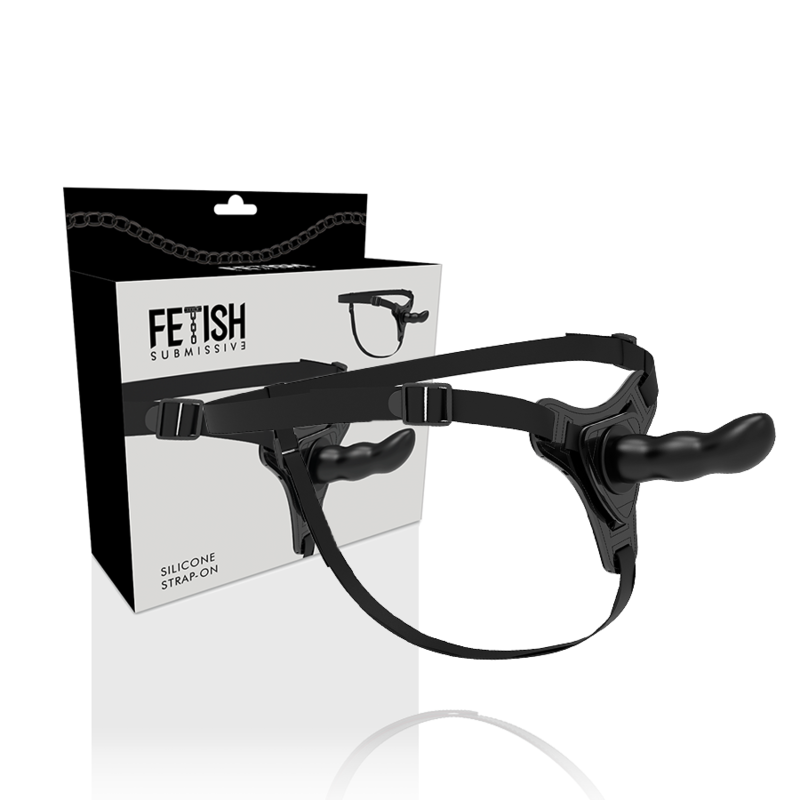 Harnais de soumission fétichiste - Silicone noir, point G, 16 cm