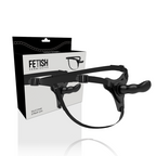 Harnais de soumission fétichiste - Silicone noir, point G, 16 cm