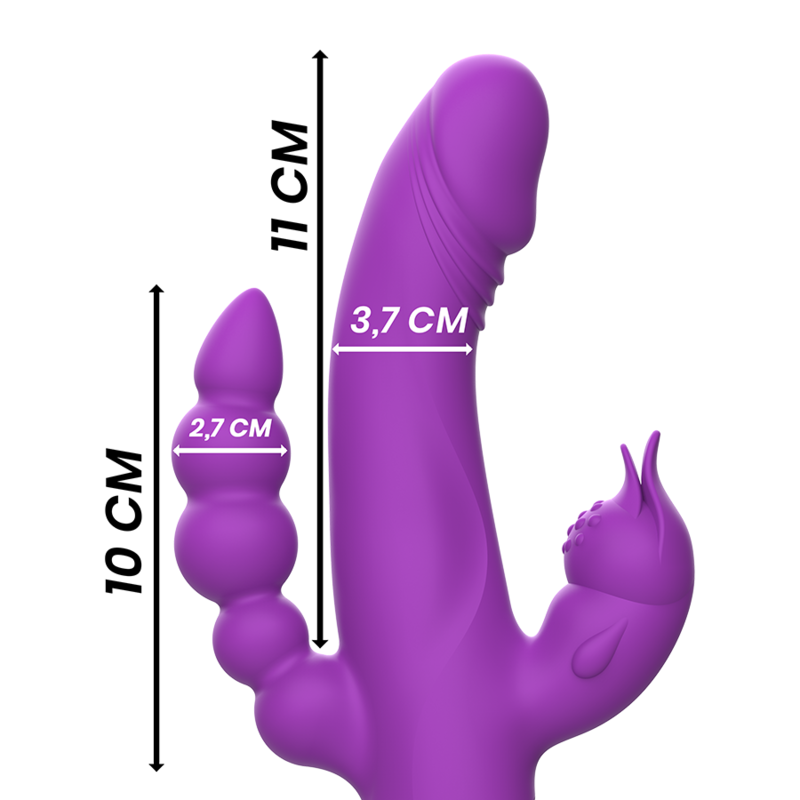 VIBRATEUR EN SILICONE À TRIPLE MOTEUR CASANOVA RABBIT VIOLET