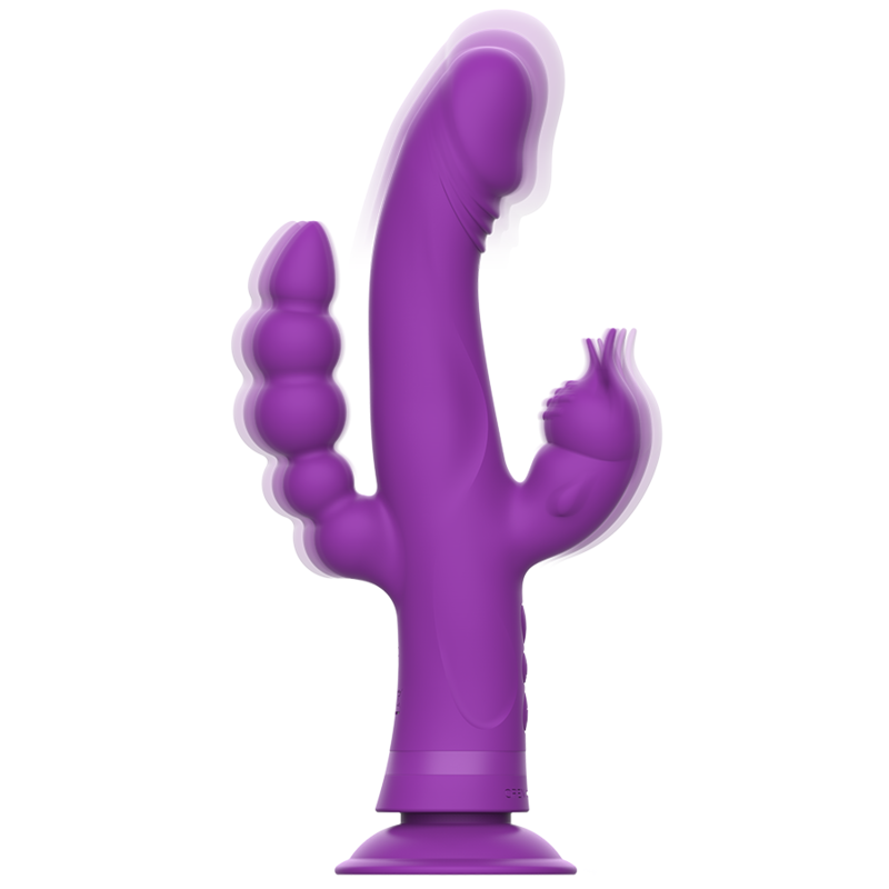 VIBRATEUR EN SILICONE À TRIPLE MOTEUR CASANOVA RABBIT VIOLET