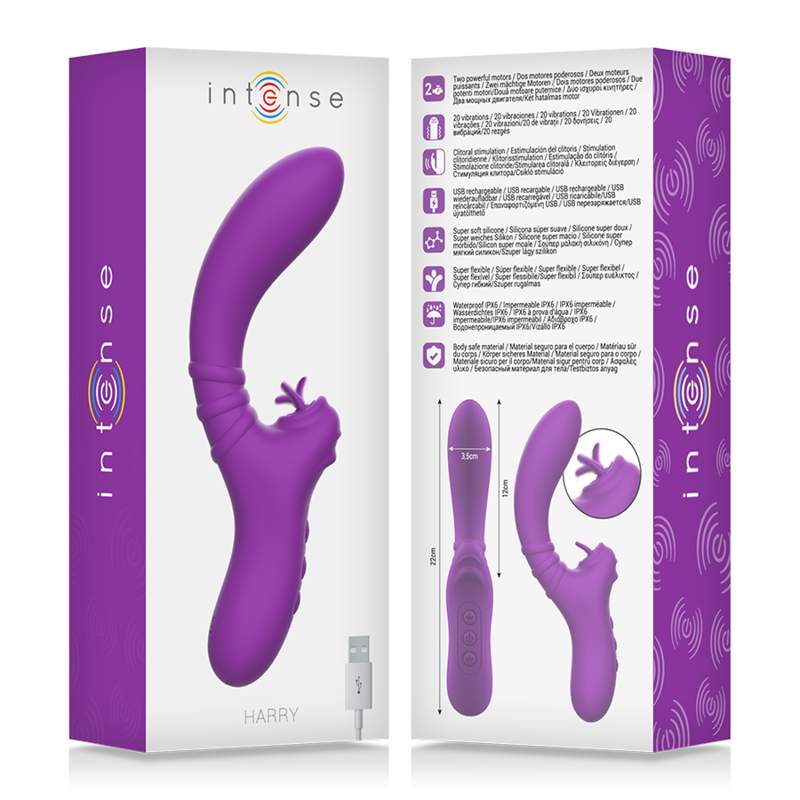 INTENSE - VIBRATEUR FLEXIBLE HARRY AVEC LANGUE VIOLETTE