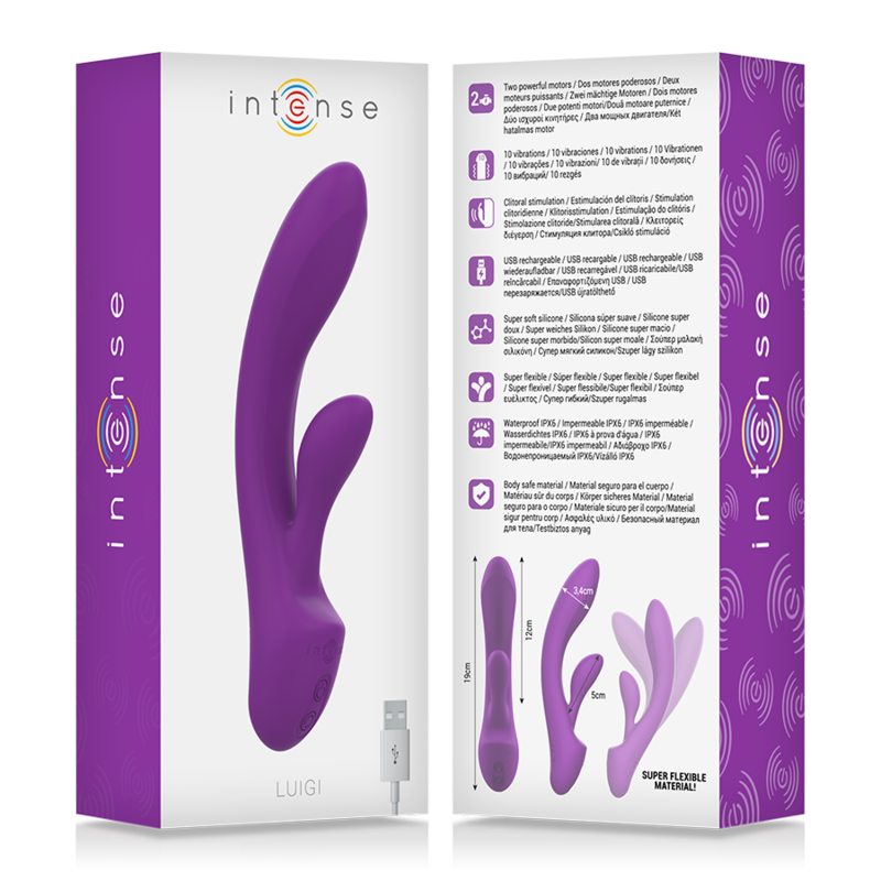 INTENSE - VIBRATEUR LUIGI RABBIT EN SILICONE LIQUIDE VIOLET
