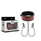 BEGME - COLLETTO RED EDITION CON MORSETTI PER CAPEZZOLI CON FODERA IN NEOPRENE