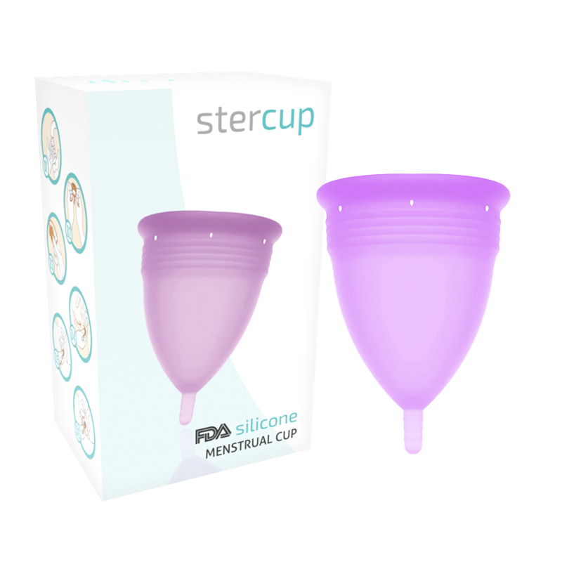 STERCUP - Coupe menstruelle en silicone certifiée FDA, violette - Taille L