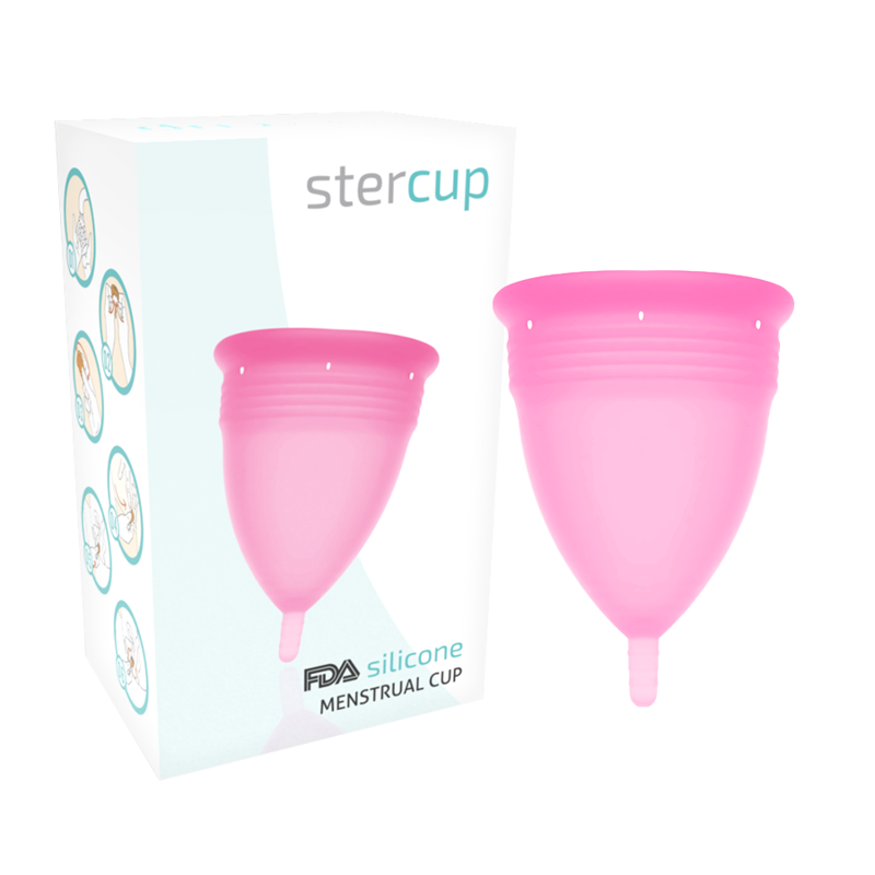STERCUP - Coupe menstruelle en silicone certifiée FDA, rose - Taille L