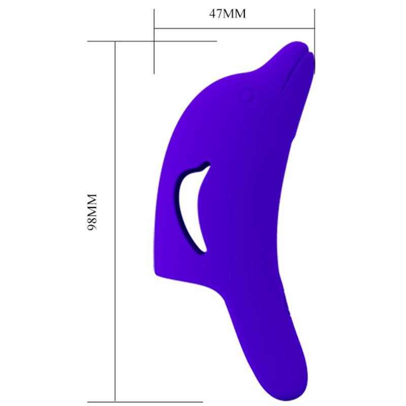 JOLI AMOUR - STIMULATEUR DE DOIGTS DELPHINI BLEU FONCÉ PUISSANT