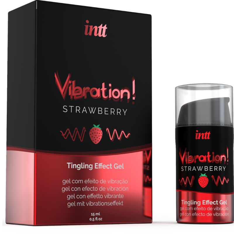 INTT - Gel vibrant stimulant et puissant pour l'intimité, parfum fraise, 15 ml