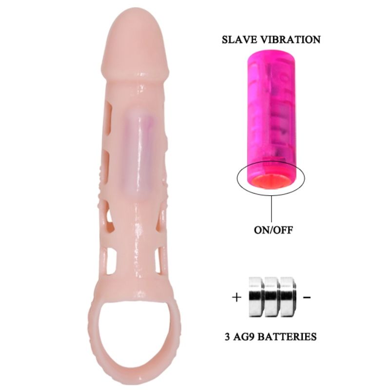 PRETTY LOVE - HARRISON PENIS EXTENSOR COVER WITH VIBRATION AND STRAP 13.5 CM