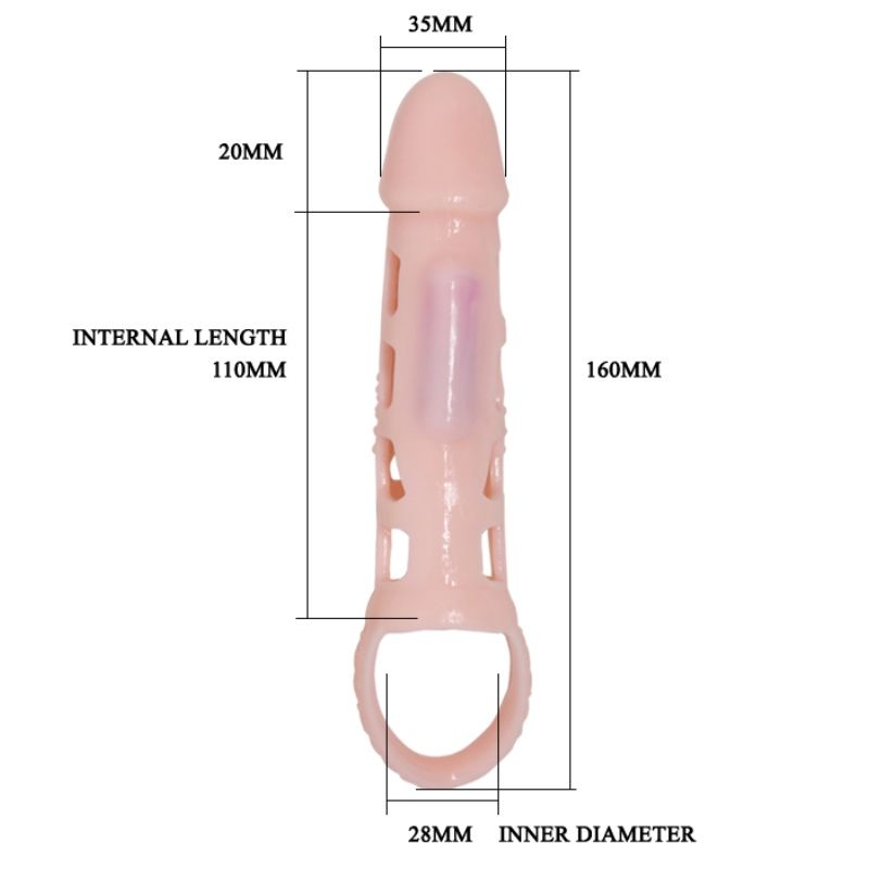 PRETTY LOVE - HARRISON PENIS EXTENSOR COVER WITH VIBRATION AND STRAP 13.5 CM