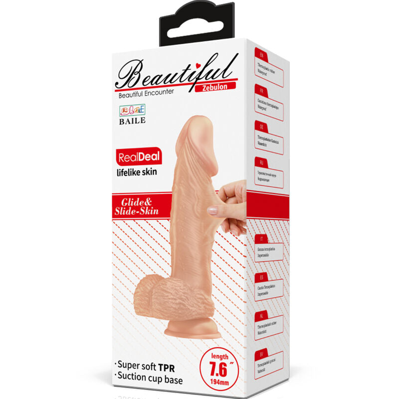 BAILE - MAGNIFIQUE GODEMICHET FLEXIBLE RÉALISTE ZEBULONE MEETING 19,4 CM NATUREL