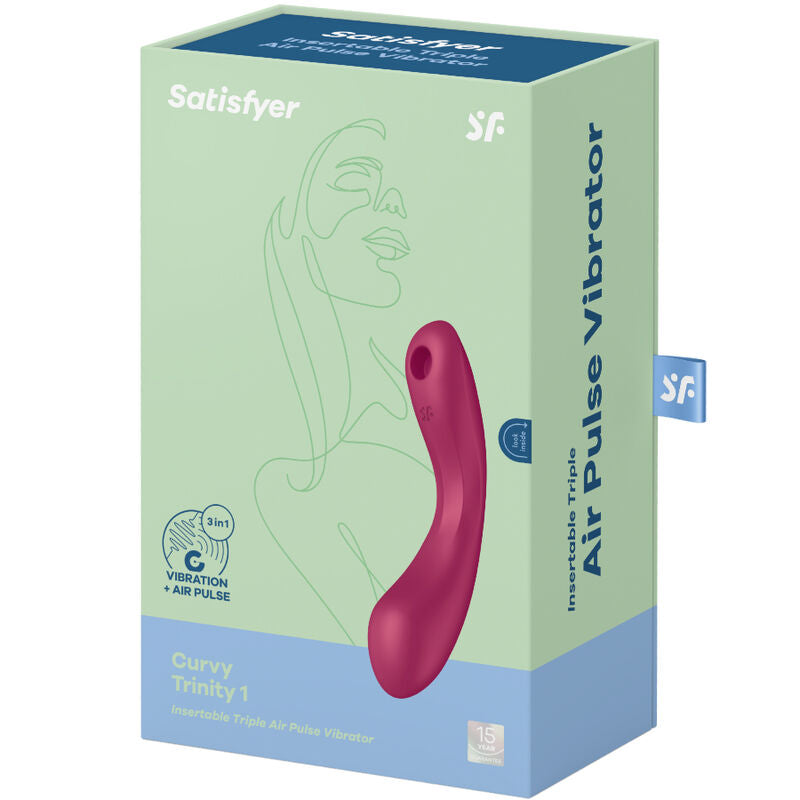 SATISFYER - CURVE TRINITY 1 VIBRATION À IMPULSION D'AIR ROUGE