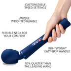 FUN FACTORY - RECHARGEABLE VIBRATING SILICONE WEIGHTED RUMBLE WAND VIM MIDNIGHT BLUE