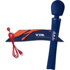 FUN FACTORY - RECHARGEABLE VIBRATING SILICONE WEIGHTED RUMBLE WAND VIM MIDNIGHT BLUE