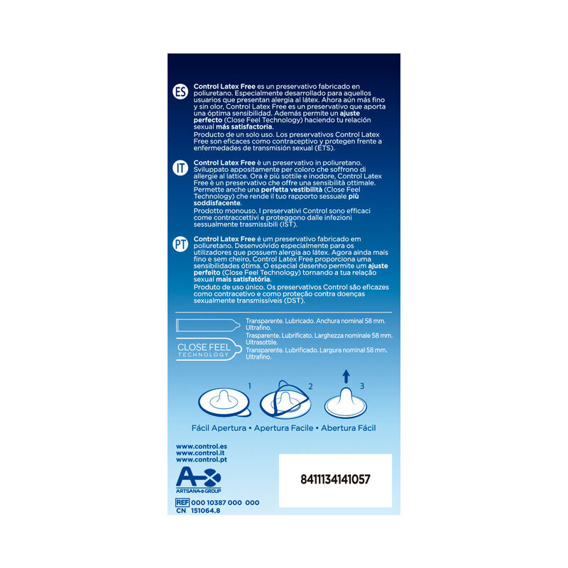 CONTRÔLE - PRÉSERVATIFS SANS LATEX GRATUITS (5 UNITÉS)