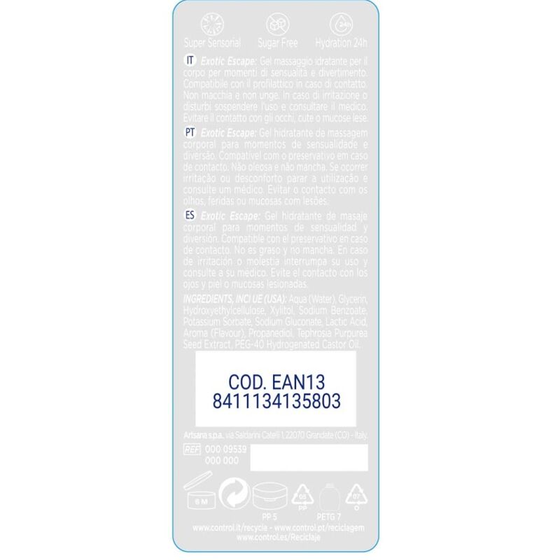 CONTROL - 2 EN 1 MASSAGE ET PLAISIR EXOTIQUE 200 ML