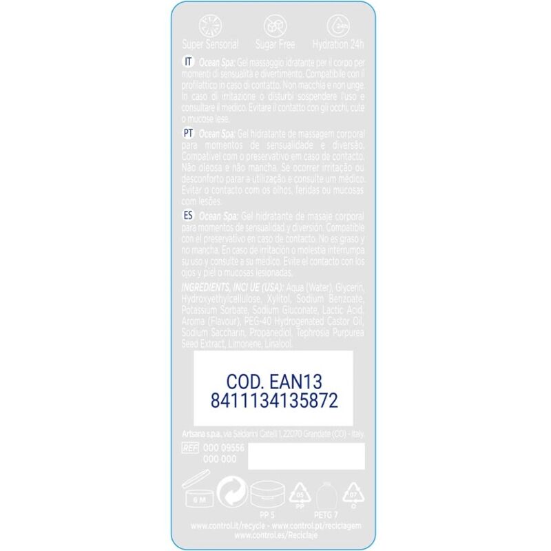 CONTROL - 2 EN 1 MASSAGE ET PLAISIR MER MÉDITERRANÉENNE 200 ML