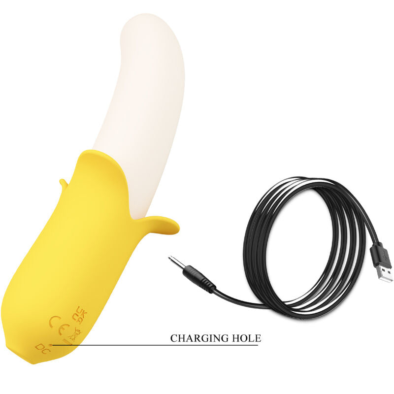 PRETTY LOVE - BANANA GEEK SUPER POWER 7 VIBRATIONS HAUT ET BAS EN SILICONE NOIR