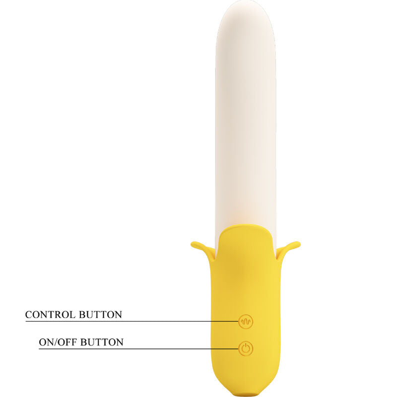 PRETTY LOVE - BANANA GEEK SUPER POWER 7 VIBRATIONS HAUT ET BAS EN SILICONE NOIR