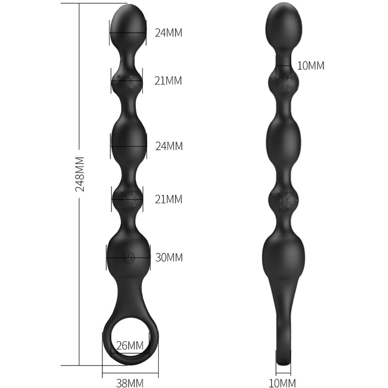 PRETTY LOVE - VAN ANAL BALLS 10 VIBRATIONS IN RECHARGEABLE SILICONE
