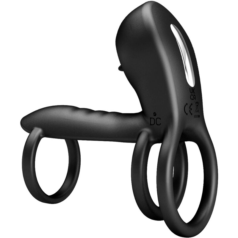 PRETTY LOVE - JAMMY - GAINE PÉNIENNE À 12 VIBRATIONS AVEC LANGUE EN SILICONE RECHARGEABLE